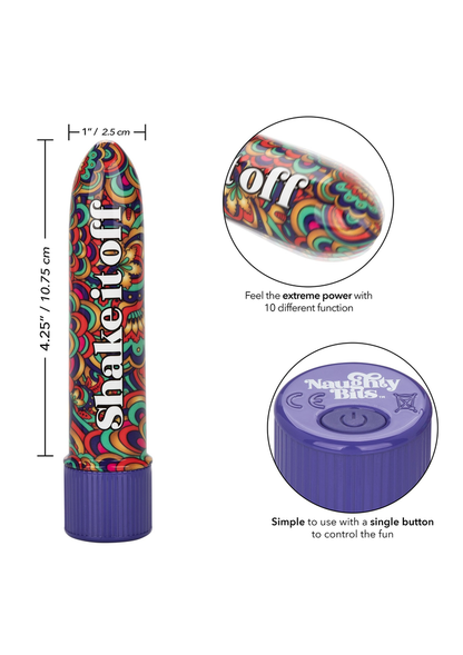 CalExotics Naughty Bits Shake It Off Powerful Mini Vibrator MULTICOLOR - 2