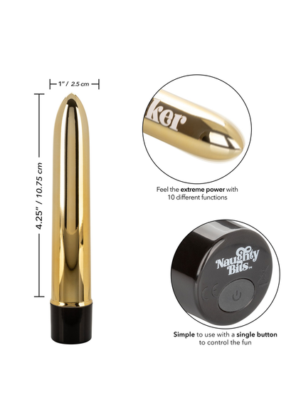 CalExotics Naughty Bits Gold Dicker Personal Vibrator GOLD - 7