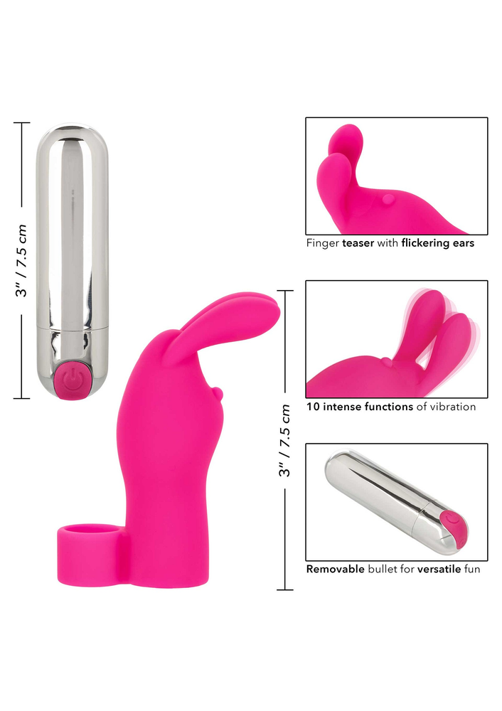 CalExotics Intimate Play Rechargeable Finger Bunny PINK - 6