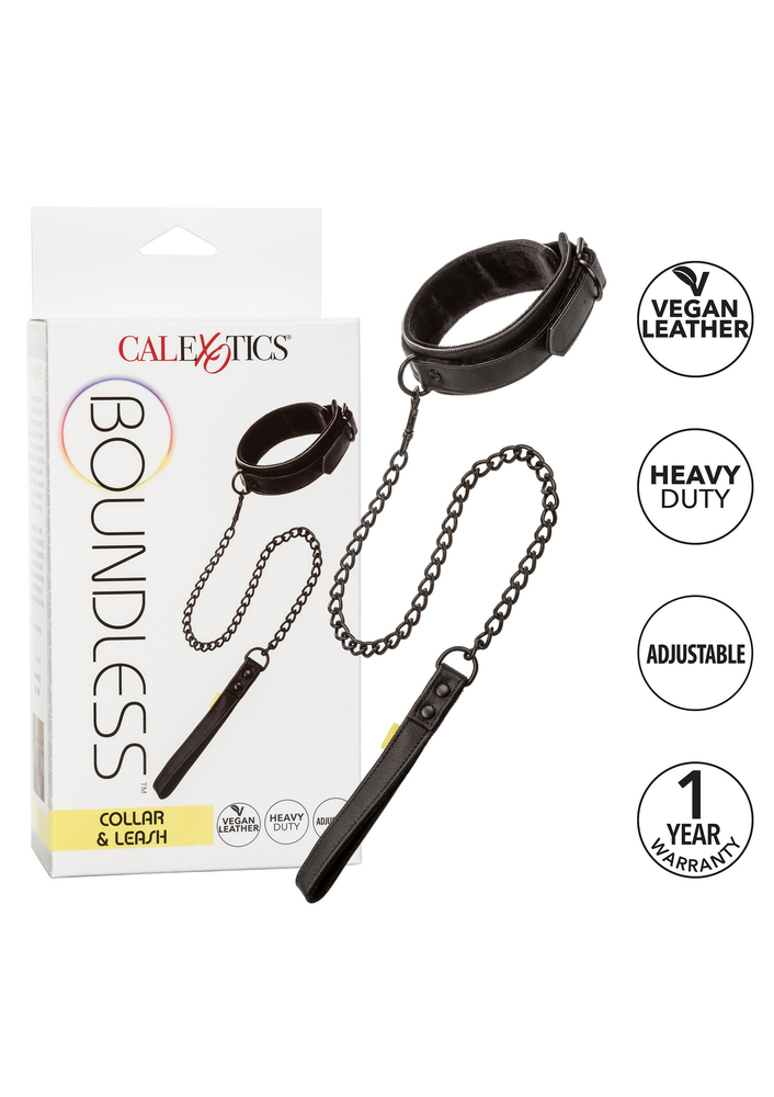 CalExotics Boundless Collar with Leash BLACK - 6