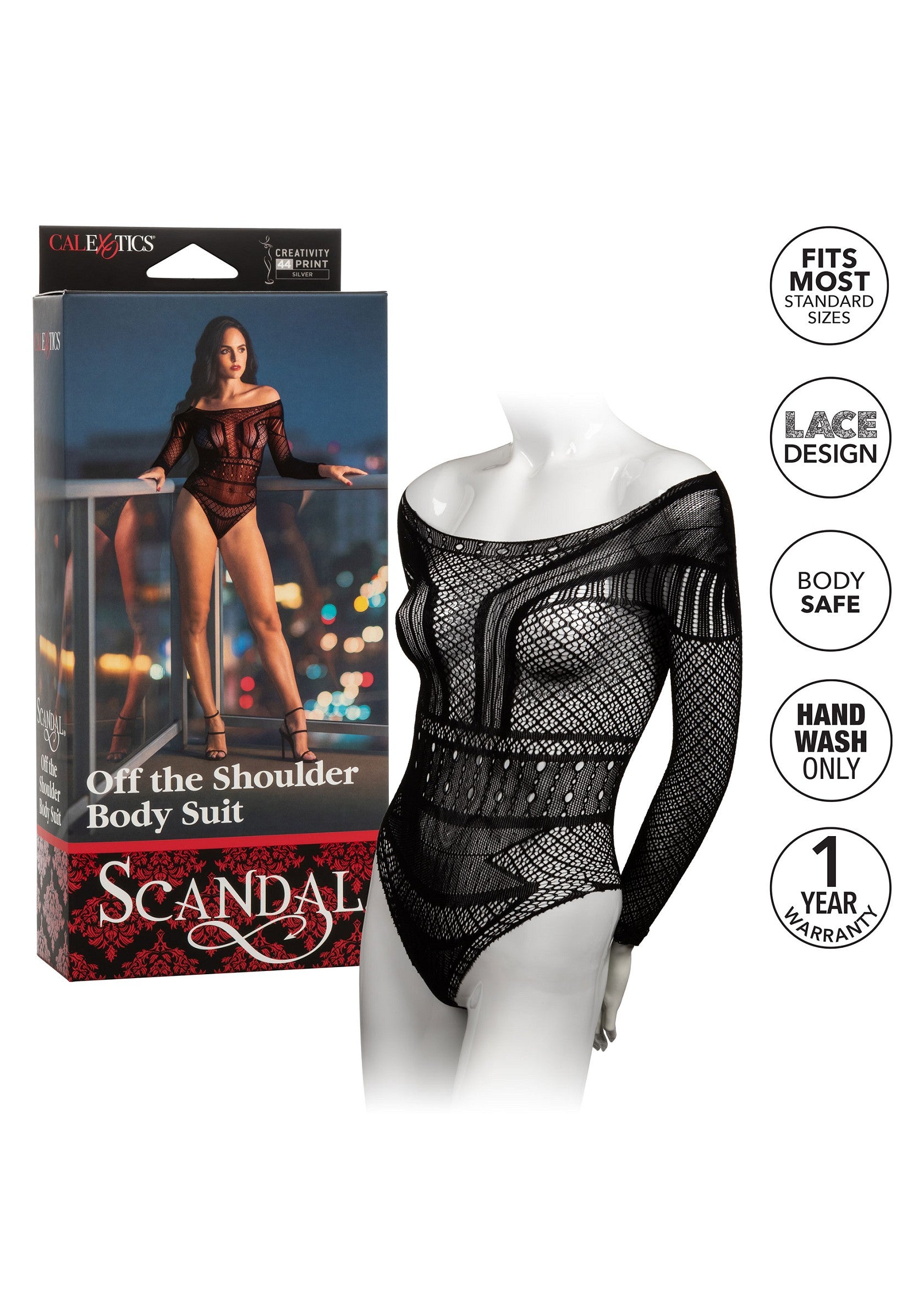 CalExotics Scandal Off the Shoulder Body Suit BLACK O/S - 6