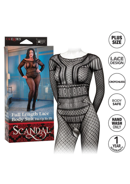 CalExotics Scandal Plus Size Full Length Lace Body Suit BLACK PLUS - 5