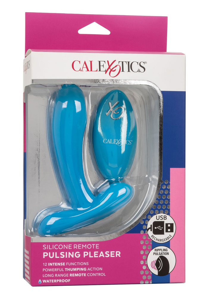 CalExotics Silicone Remote Pulsing Pleaser BLUE - 4