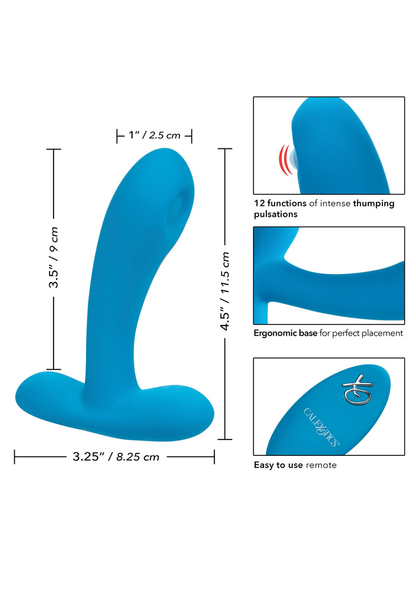 CalExotics Silicone Remote Pulsing Pleaser BLUE - 14