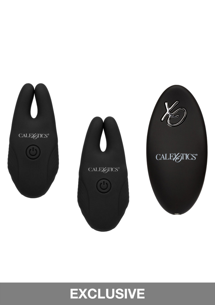 CalExotics Silicone Remote Nipple Clamps BLACK - 6