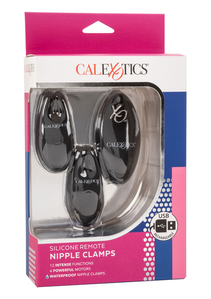 CalExotics Silicone Remote Nipple Clamps BLACK - 9