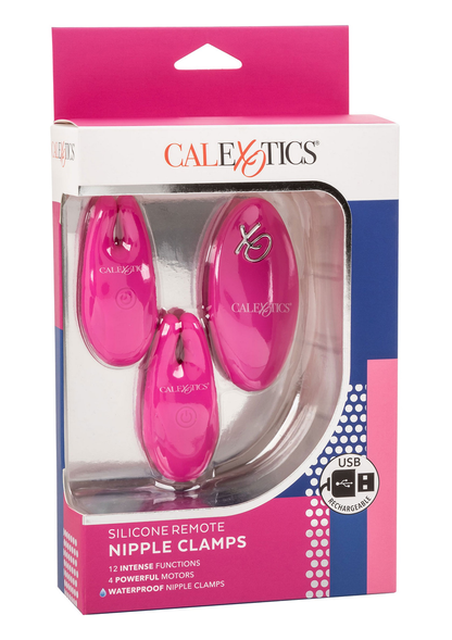 CalExotics Silicone Remote Nipple Clamps PINK - 7