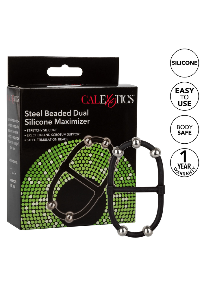 CalExotics Steel Beaded Dual Silicone Maximizer BLACK - 2