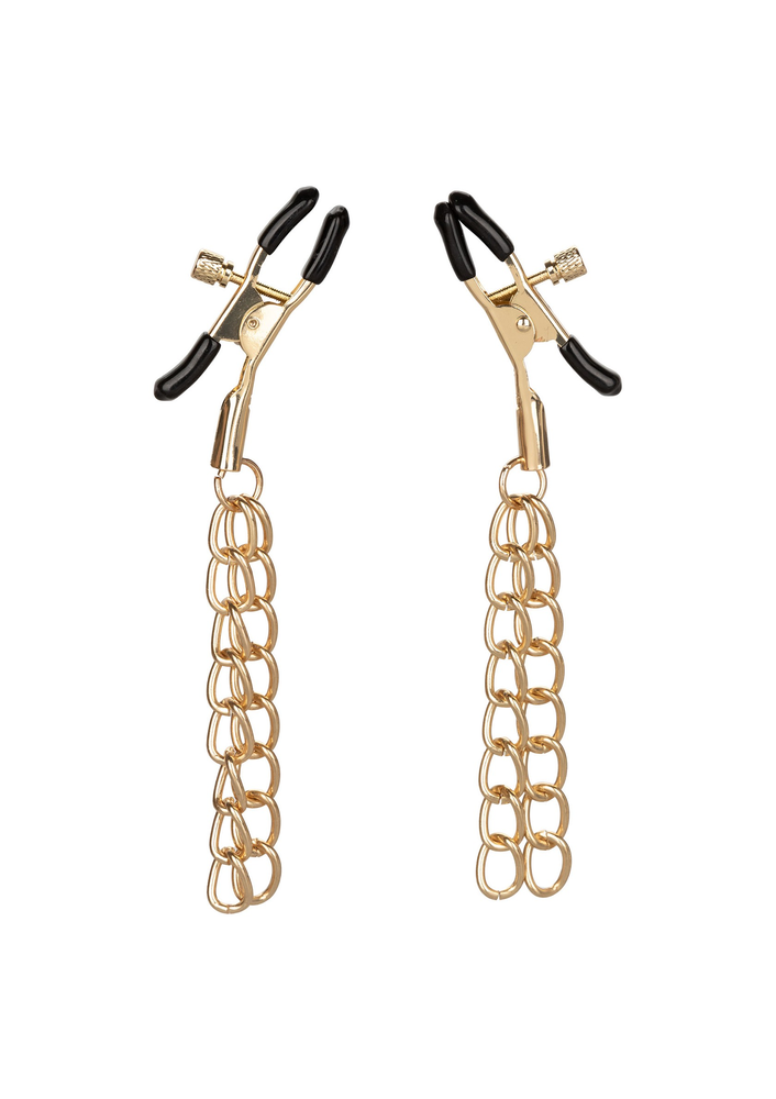 CalExotics Ride 'em Premium Denim Collection Nipple Clamps GOLD - 312