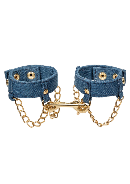 CalExotics Ride 'em Premium Denim Collection Wrist Cuffs