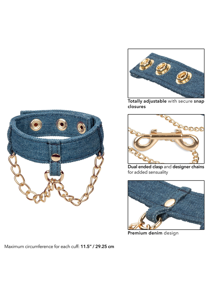 CalExotics Ride 'em Premium Denim Collection Ankle Cuffs BLUE - 354