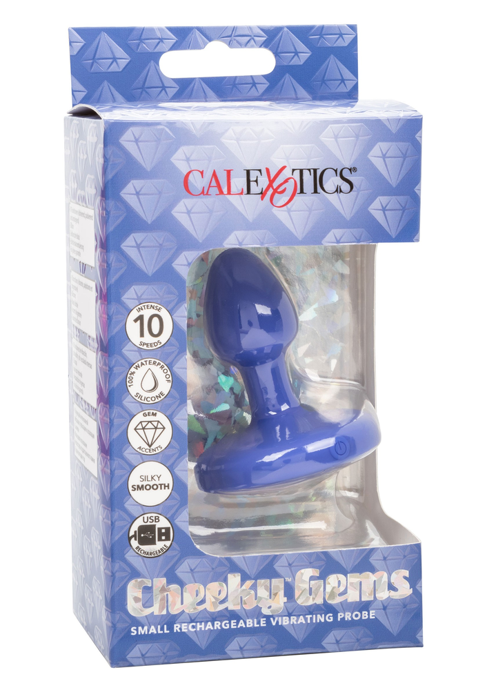 CalExotics Cheeky Gems Small Rechargeable Vibrating Probe BLUE - 6