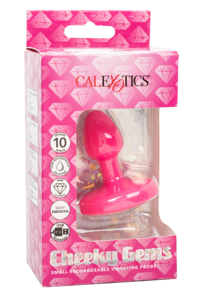 CalExotics Cheeky Gems Small Rechargeable Vibrating Probe PINK - 1
