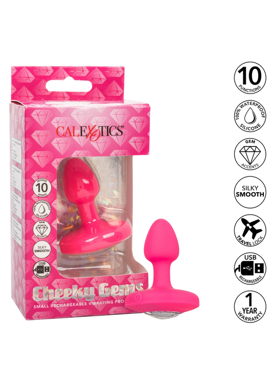 CalExotics Cheeky Gems Small Rechargeable Vibrating Probe - Roze