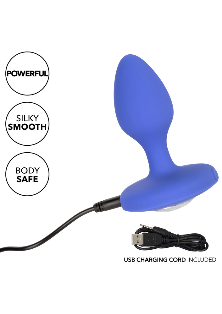 CalExotics Cheeky Gems Medium Rechargeable Vibrating Probe BLUE - 5