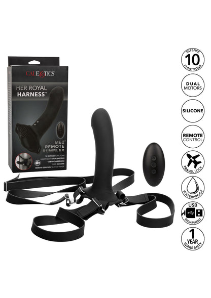 CalExotics Her Royal Harness Me2 Remote Rumbler BLACK - 4