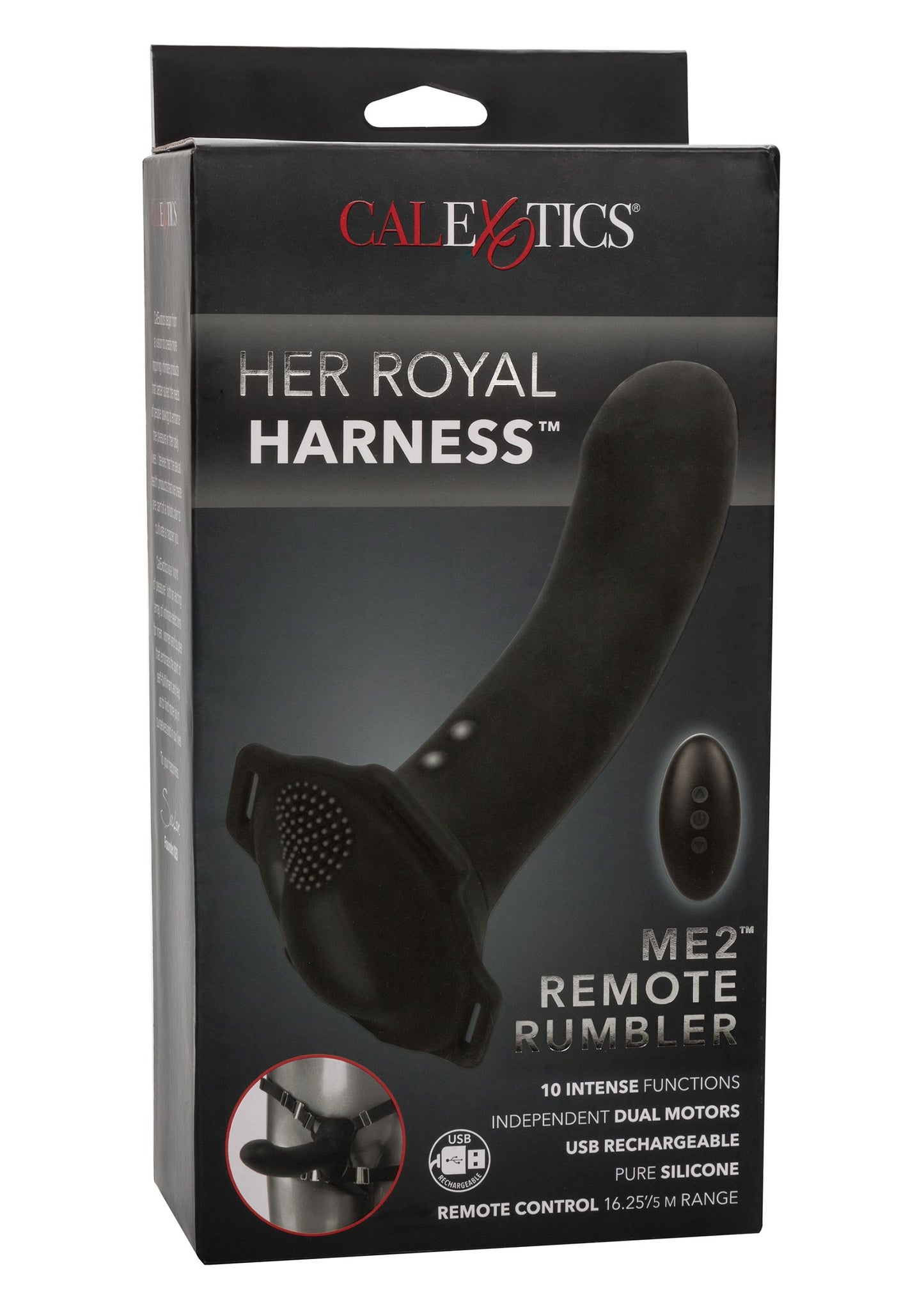 CalExotics Her Royal Harness Me2 Remote Rumbler BLACK - 8