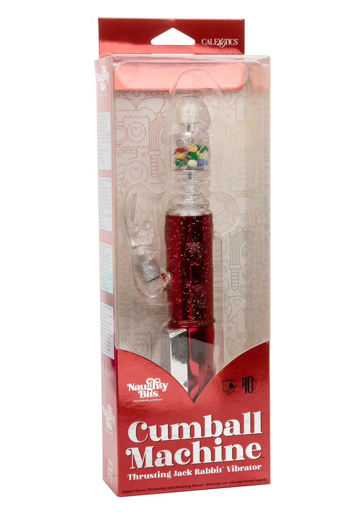 CalExotics Naughty Bits Cumball Machine Thrusting Jack Rabbit Vibrator RED - 12