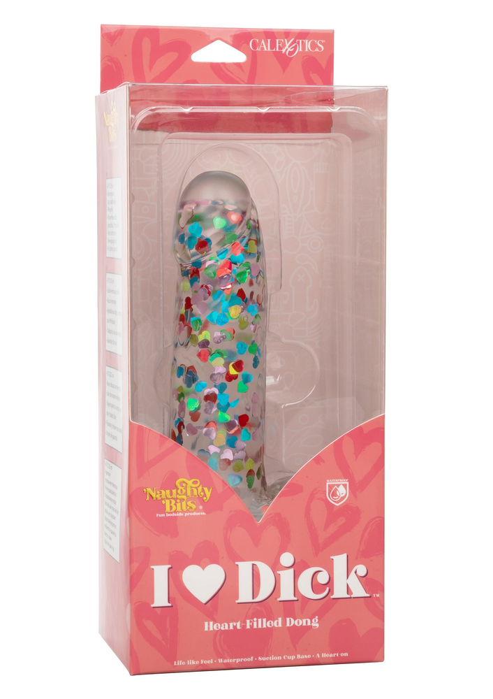 CalExotics Naughty Bits I Love Dick Heart-filled Dong TRANSPA - 1