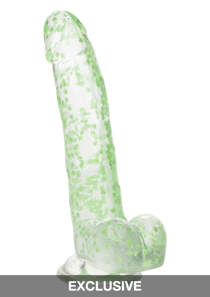 CalExotics Naughty Bits I Leaf Dick Glow-In-The-Dark Weed Leaf Dildo GLOW - 8