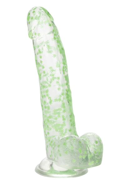 CalExotics Naughty Bits I Leaf Dick Glow-In-The-Dark Weed Leaf Dildo GLOW - 1