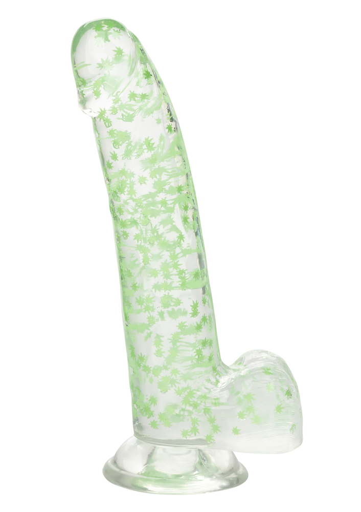 CalExotics Naughty Bits I Leaf Dick Glow-In-The-Dark Weed Leaf Dildo GLOW - 9