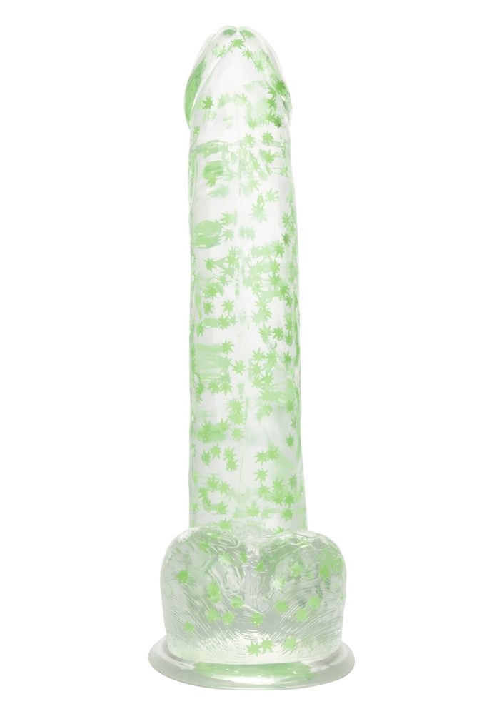 CalExotics Naughty Bits I Leaf Dick Glow-In-The-Dark Weed Leaf Dildo GLOW - 6