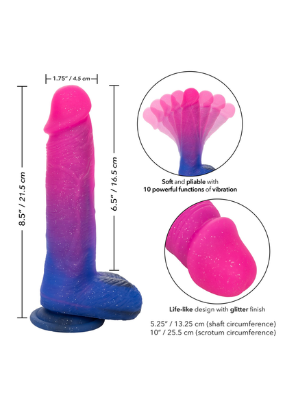 CalExotics Naughty Bits Ombré Hombre XL Vibrating Dildo PINK - 0