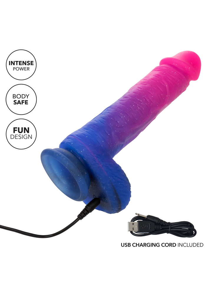 CalExotics Naughty Bits Ombré Hombre XL Vibrating Dildo PINK - 4