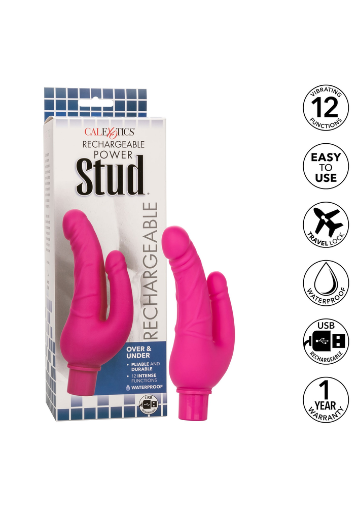 CalExotics Rechargeable Power Stud Over & Under PINK - 7