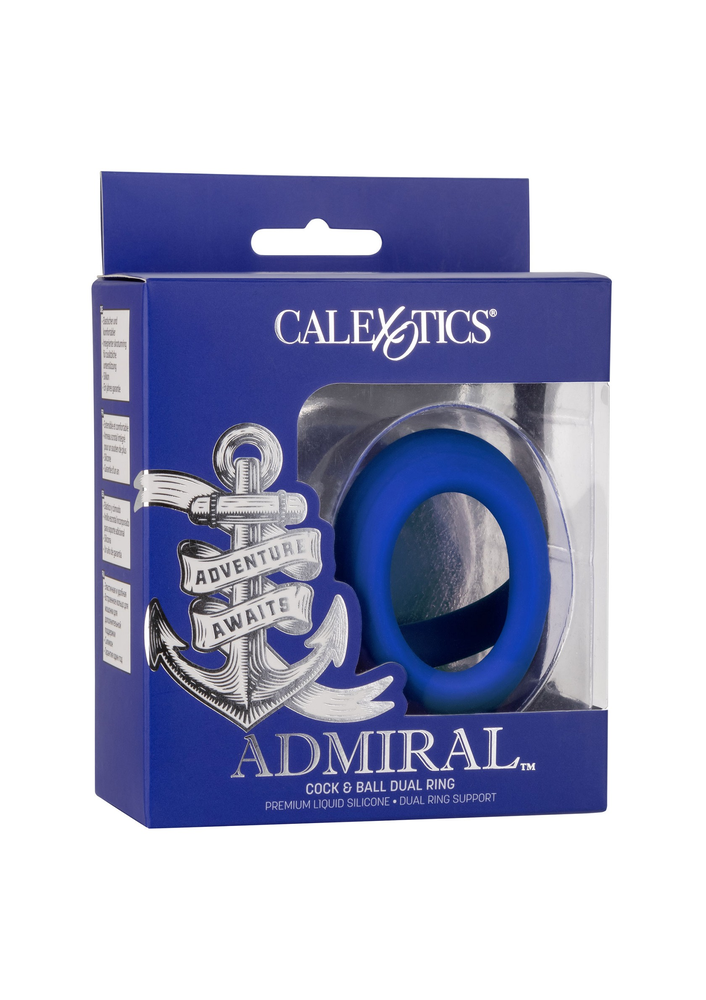 CalExotics Admiral Cock & Ball Dual Ring BLUE - 10