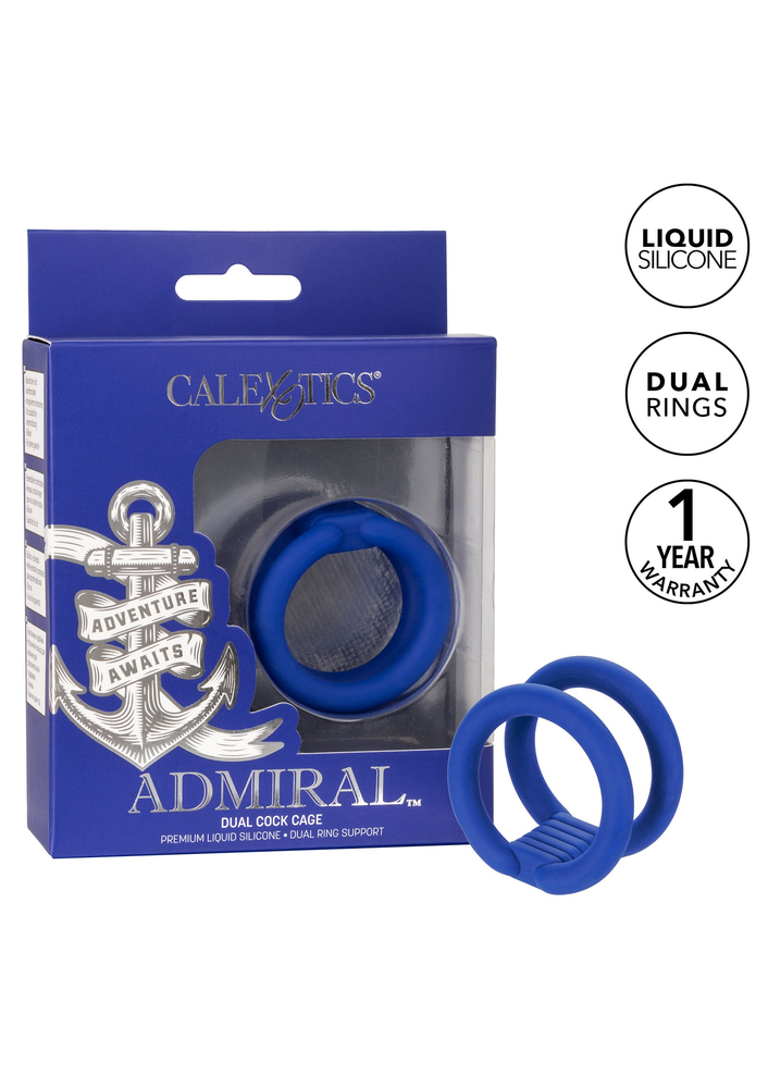 CalExotics Admiral Dual Cock Cage BLUE - 11