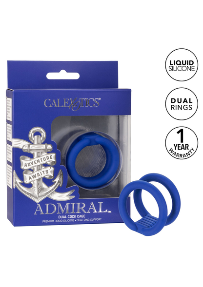 CalExotics Admiral Dual Cock Cage BLUE - 11