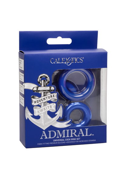 CalExotics Admiral Universal Cock Ring Set BLUE - 3