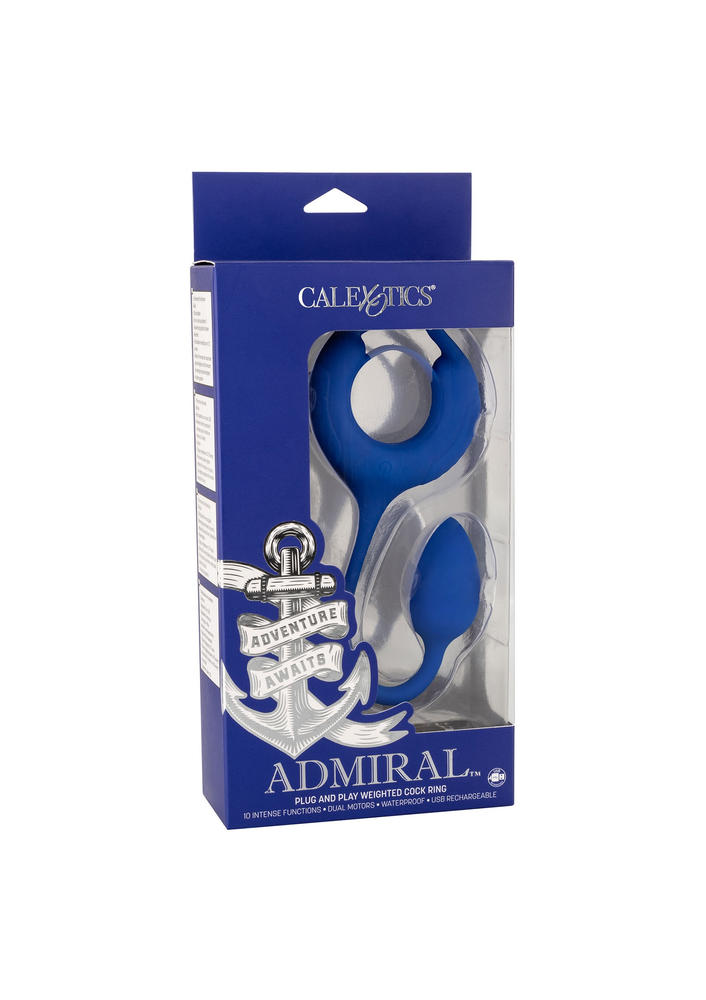 CalExotics Admiral Plug and Play Weighted Cock Ring BLUE - 8