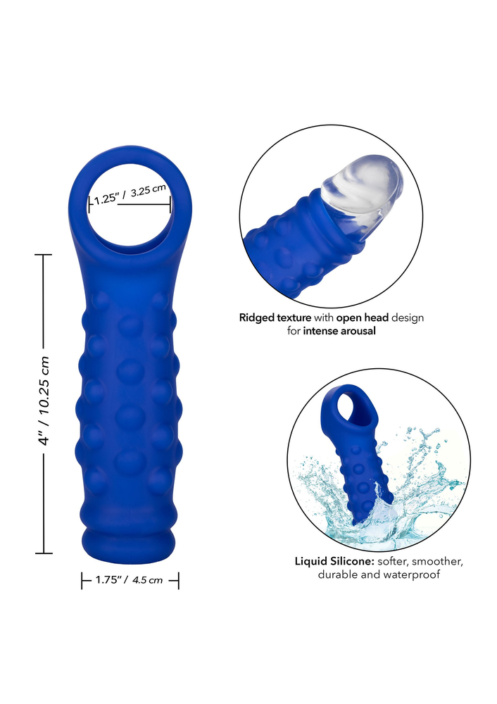 CalExotics Admiral Liquid Silicone Beaded Extension BLUE - 1