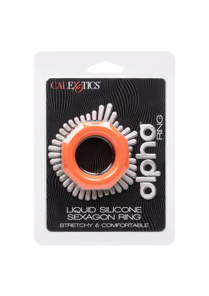 CalExotics Alpha Liquid Silicone Sexagon Ring ORANGE - 0