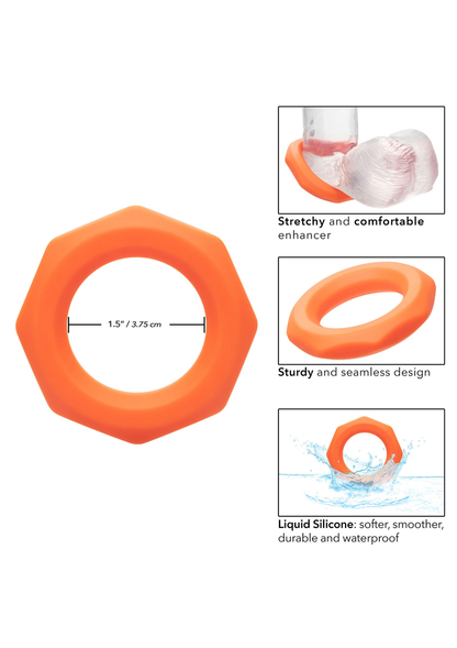CalExotics Alpha Liquid Silicone Sexagon Ring ORANGE - 2
