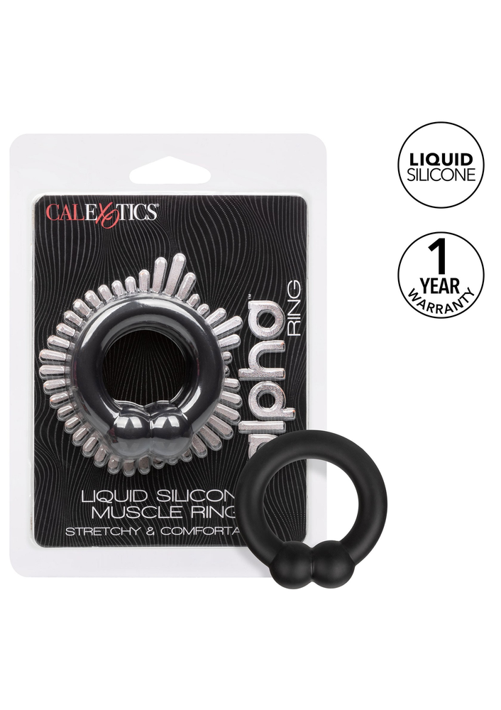 CalExotics Alpha Liquid Silicone Muscle Ring BLACK - 1