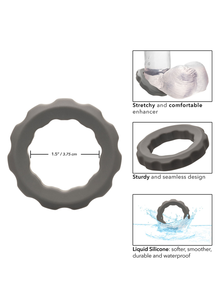 CalExotics Alpha Liquid Silicone Erect Ring GREY - 8