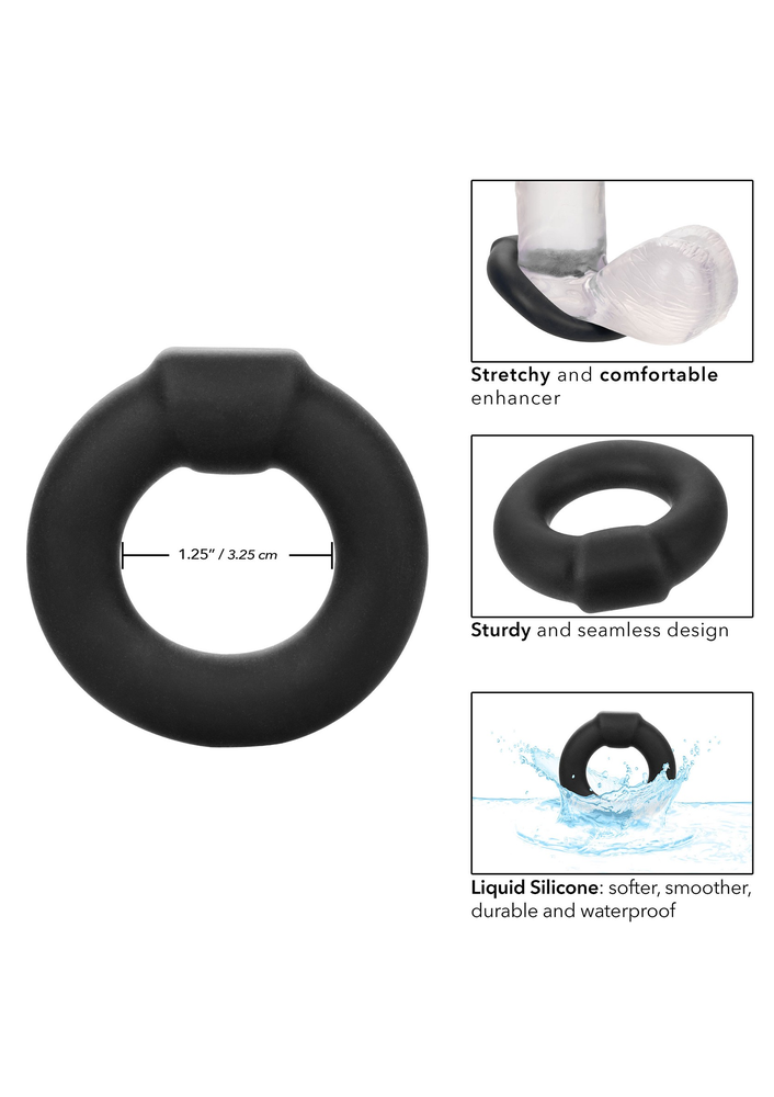 CalExotics Alpha Liquid Silicone Optimum Ring BLACK - 3