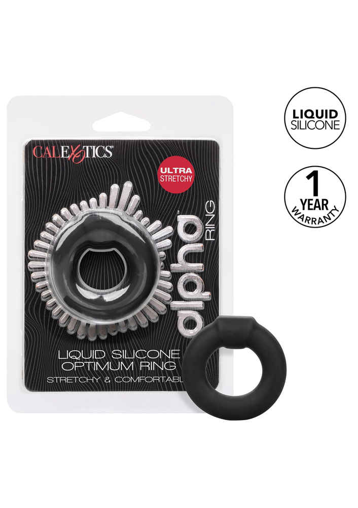 CalExotics Alpha Liquid Silicone Optimum Ring BLACK - 6