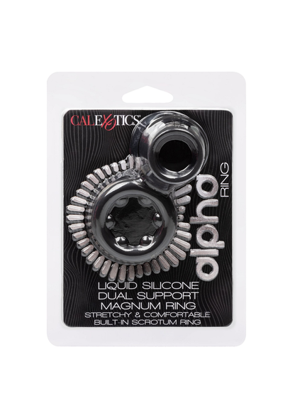 CalExotics Alpha Liquid Silicone Dual Magnum Ring BLACK - 2