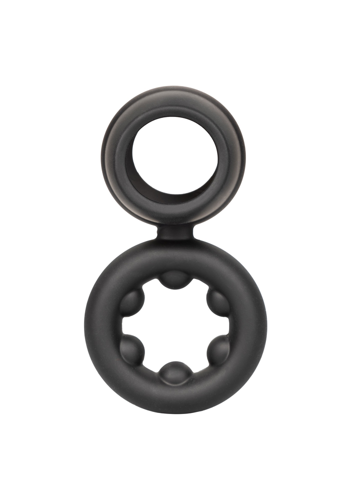 CalExotics Alpha Liquid Silicone Dual Magnum Ring BLACK - 6