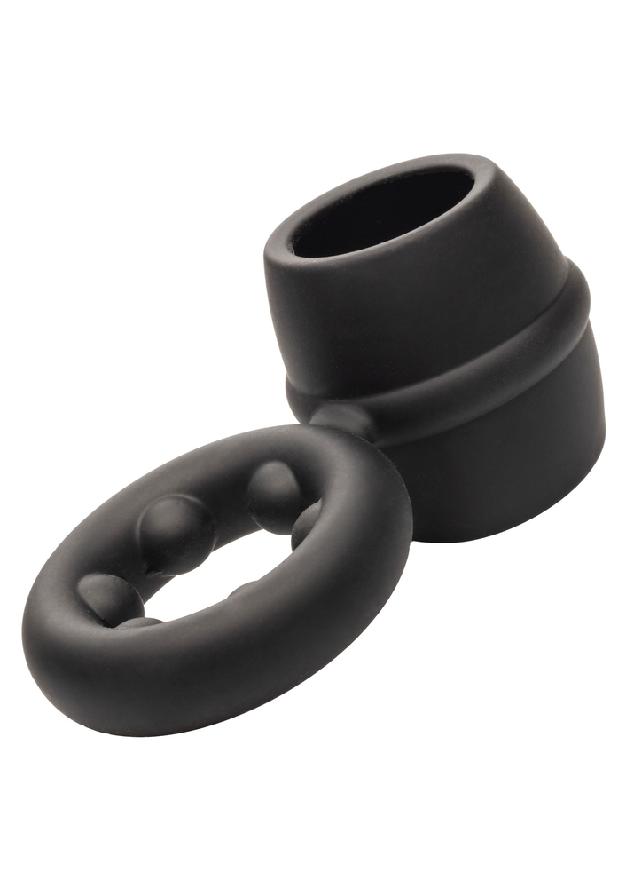 CalExotics Alpha Liquid Silicone Dual Magnum Ring BLACK - 0