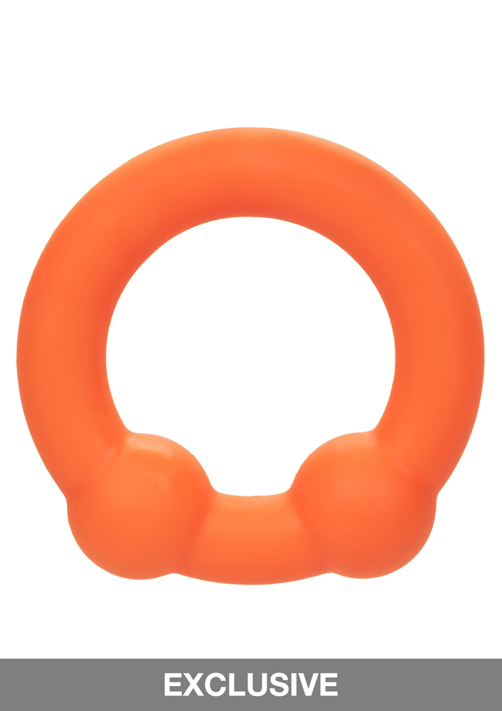 CalExotics Alpha Liquid Silicone Dual Ball Ring ORANGE - 8