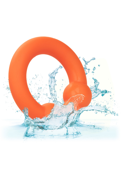 CalExotics Alpha Liquid Silicone Dual Ball Ring ORANGE - 2