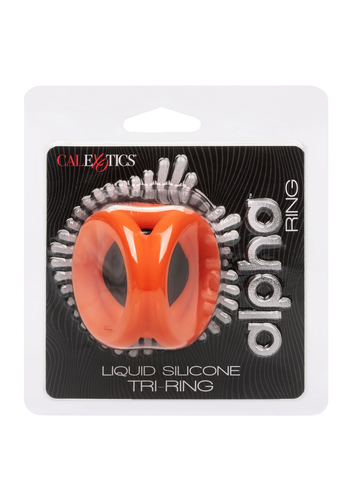 CalExotics Alpha Liquid Silicone Tri-Ring ORANGE - 1