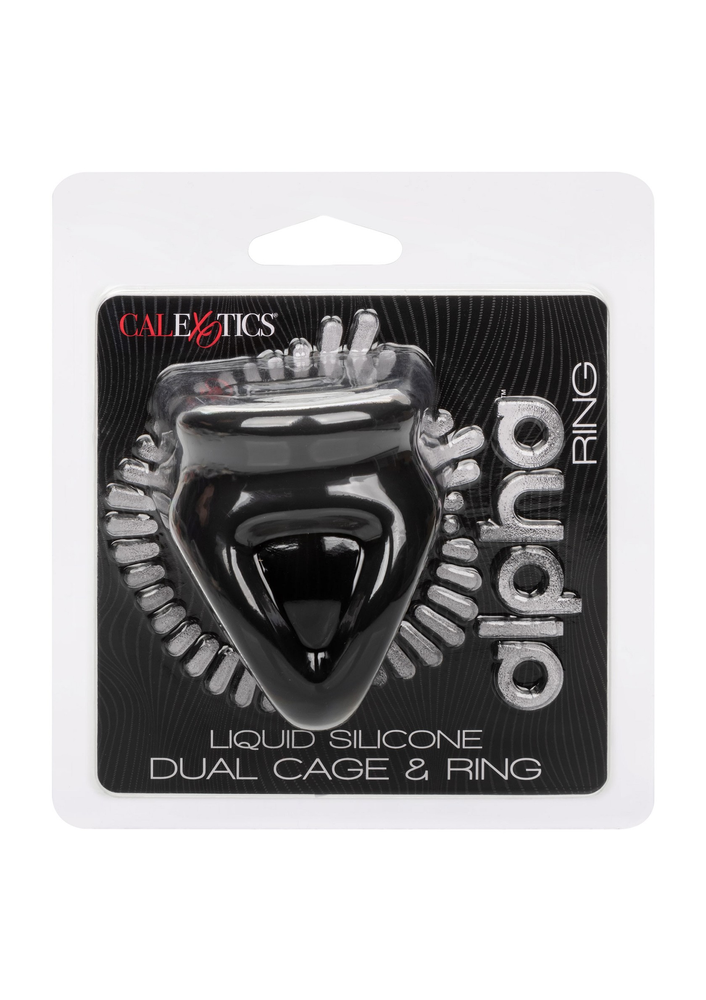 CalExotics Alpha Liquid Silicone Dual Cage & Ring BLACK - 2