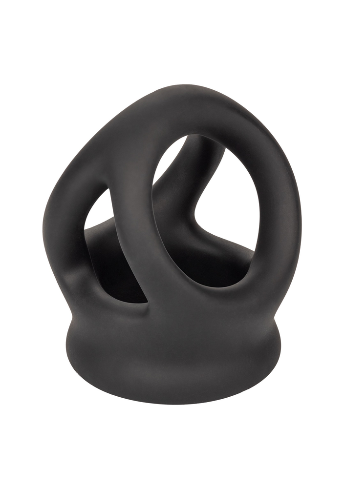 CalExotics Alpha Liquid Silicone Dual Cage & Ring BLACK - 4